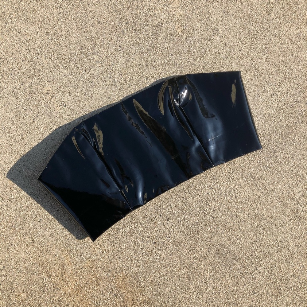 Danielle guizio black vinyl pvc corset crop top